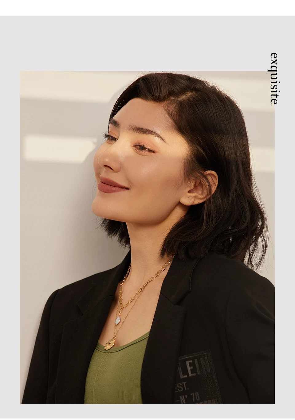 Yhpup Statement Round North Star Layered Pendant Necklace for Women Golden Stainless Steel Natural Pearl Chain Collar Necklace