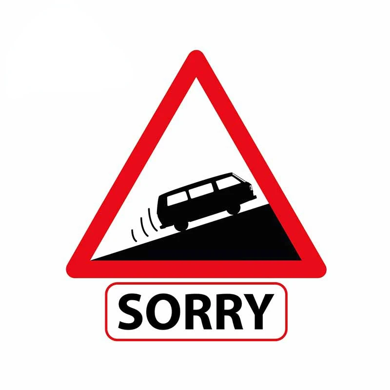 

For Slow Vehicle Sorry Funny Car Stickers Occlusion Scratch Refrigerator Bumper Vinyl Waterproof Car Wrap Campervan Decor Kk13cm