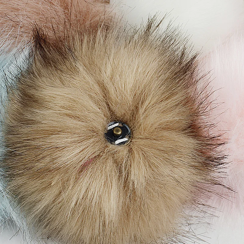 12cm Imitation Foxes Fur Pompom For Women Hat Fake hair ball Pom Poms for DIY Knitted Hat Cap Accessories