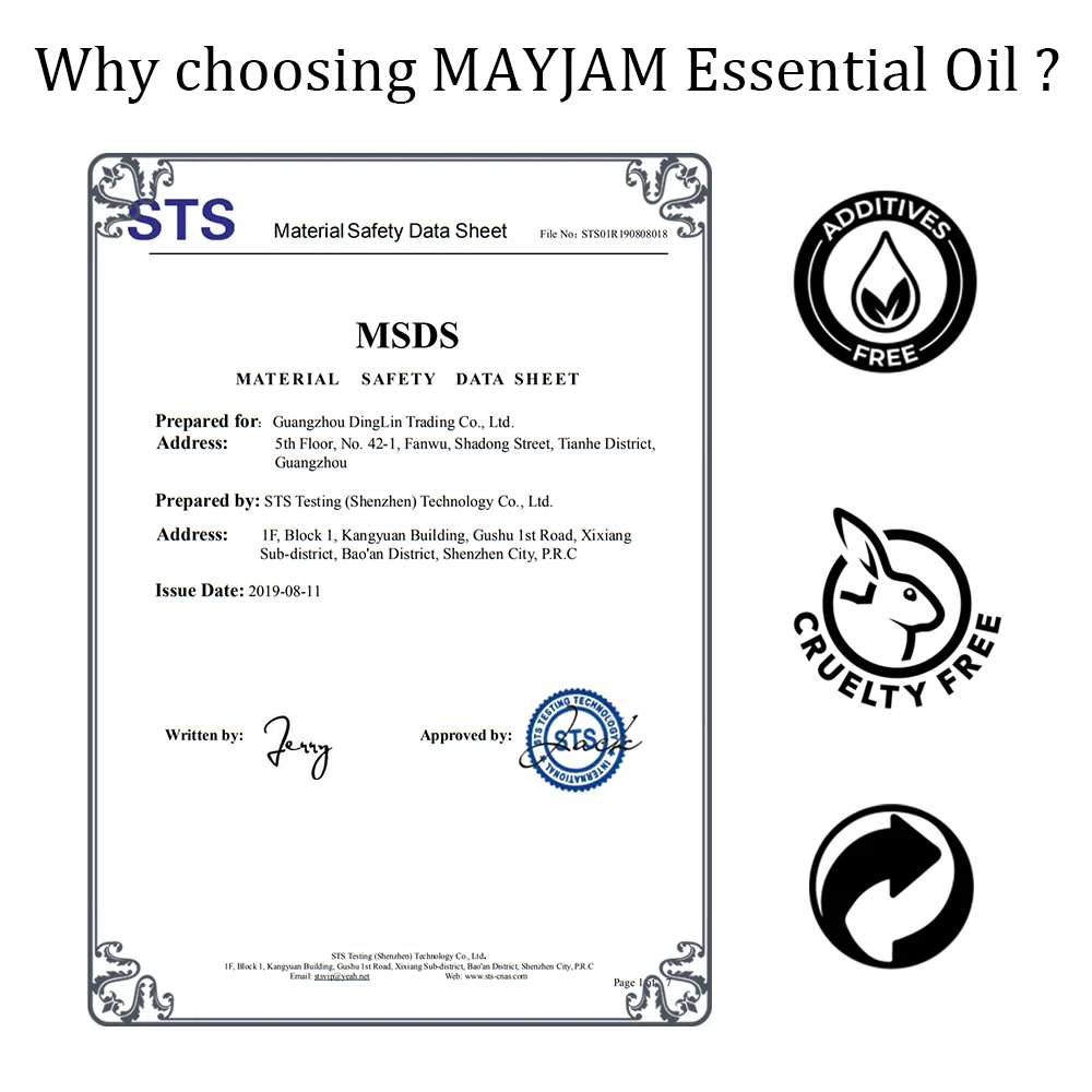 MAYJAM 100ml Eucalyptus Essential Oil DIY Making Candles Air Freshener Mint Vanilla Lavender Sandalwood Bergamot Tea Tree Aroma