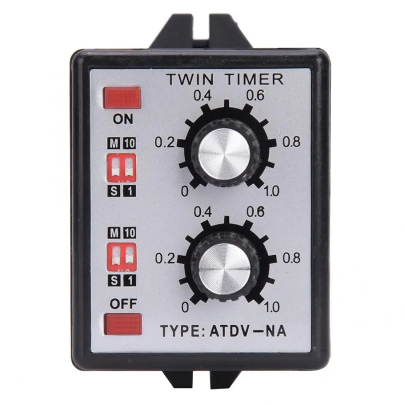Interruptor de tiempo de Control de perilla profesional, relé de encendido/apagado de alta precisión, Temporizador Doble, probador de múltiples secciones, AC110V/220V