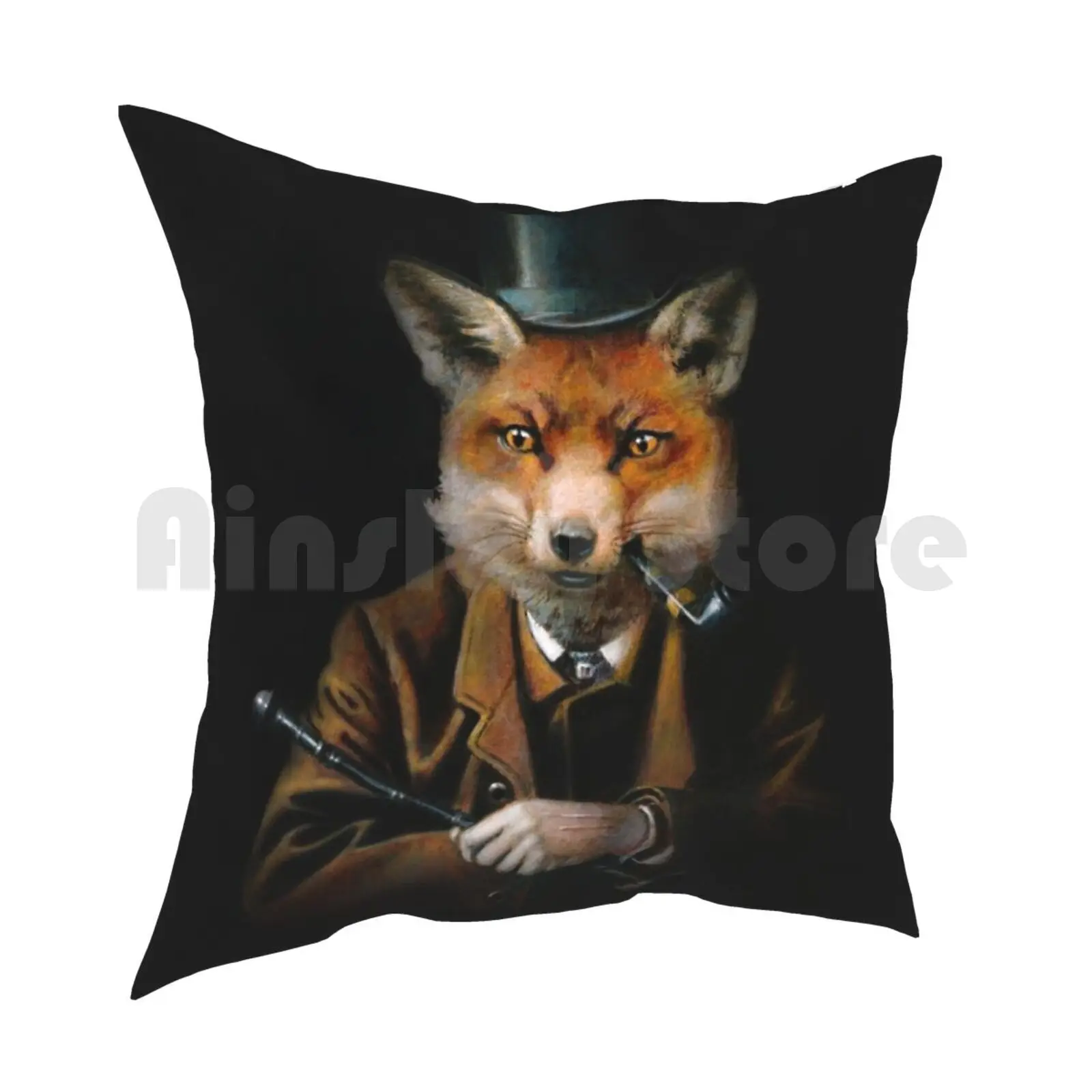 Dapper Fox Pillow Case Printed Home Soft DIY Pillow cover Fox Fox Fox Fox Vintage Surreal Funny Animals Quirky Weird Funny