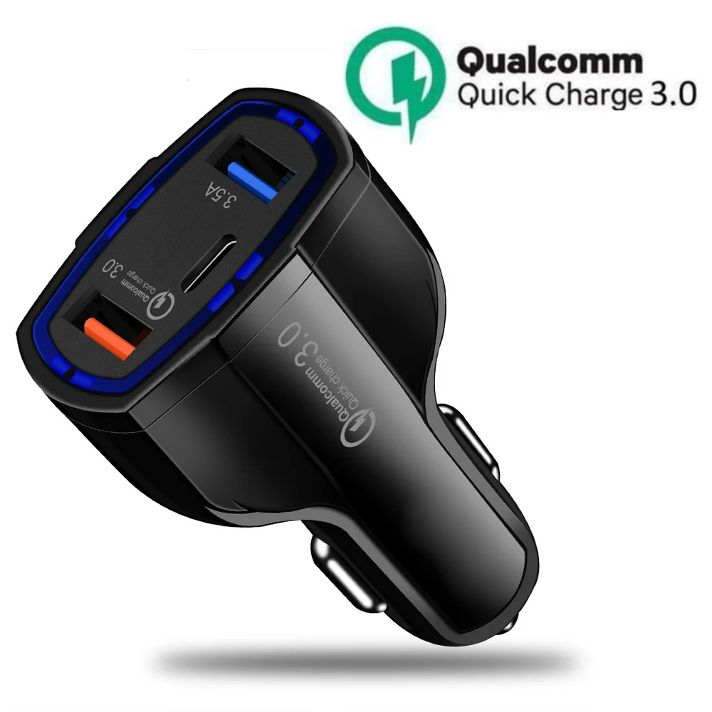 Type C Car Charger 35W PD Quick Charge 3.0 QC 3.0 Dual USB Port Fast Charger Car Phone Charging Adapter for Iphone Xiaomi Huawei