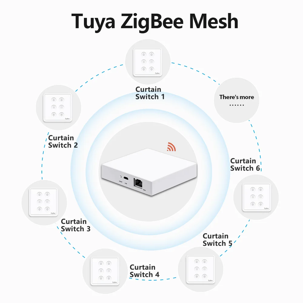 LoraTap Tuya ZigBee 3.0 EU Double Curtain Switch for Tubular Motor Google Home Alexa Voice Control Work with Zigbee2MQTT DIY