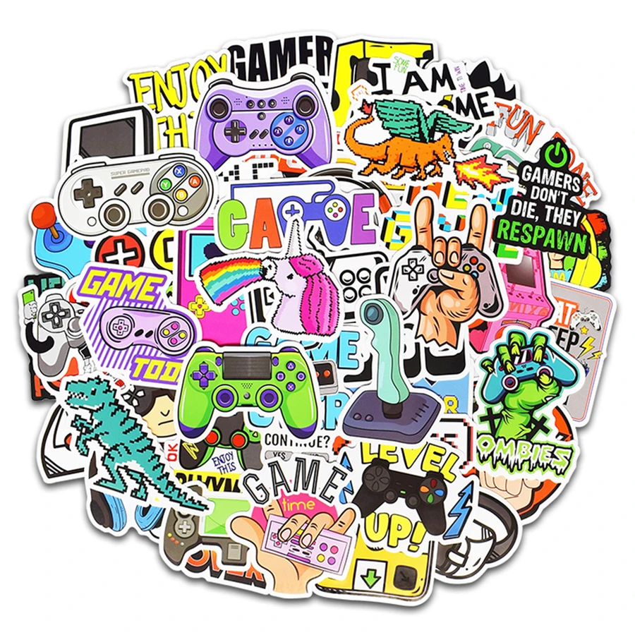 

50Pcs Gaming Stickers Vintage Video Game Stickers Games Nostalgia Waterproof Stickers for Laptop Game Reward Vinyl Stickers