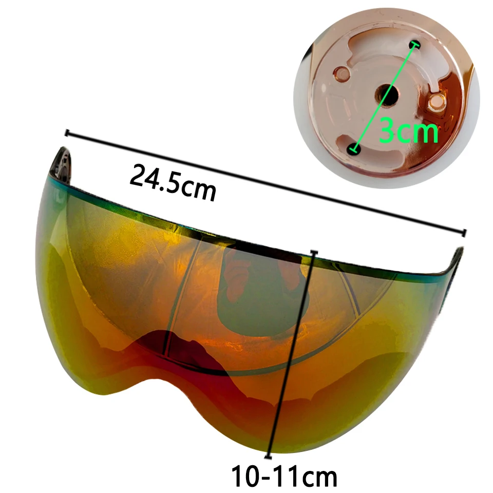 LOCLE MOON MS95 MS99 خوذة تزلج قناع قطع غيار عدسة UV حماية في الهواء الطلق لوح التزلج خوذة نظارات إضافية لتسلق الجبال التزلج