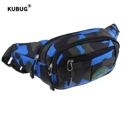 KUBUG Men Outdoor Sports Running Bag Canvas Riding Multi-functional Waterproof Waist Bag Phone Mountaineering Zipper Storage Bag