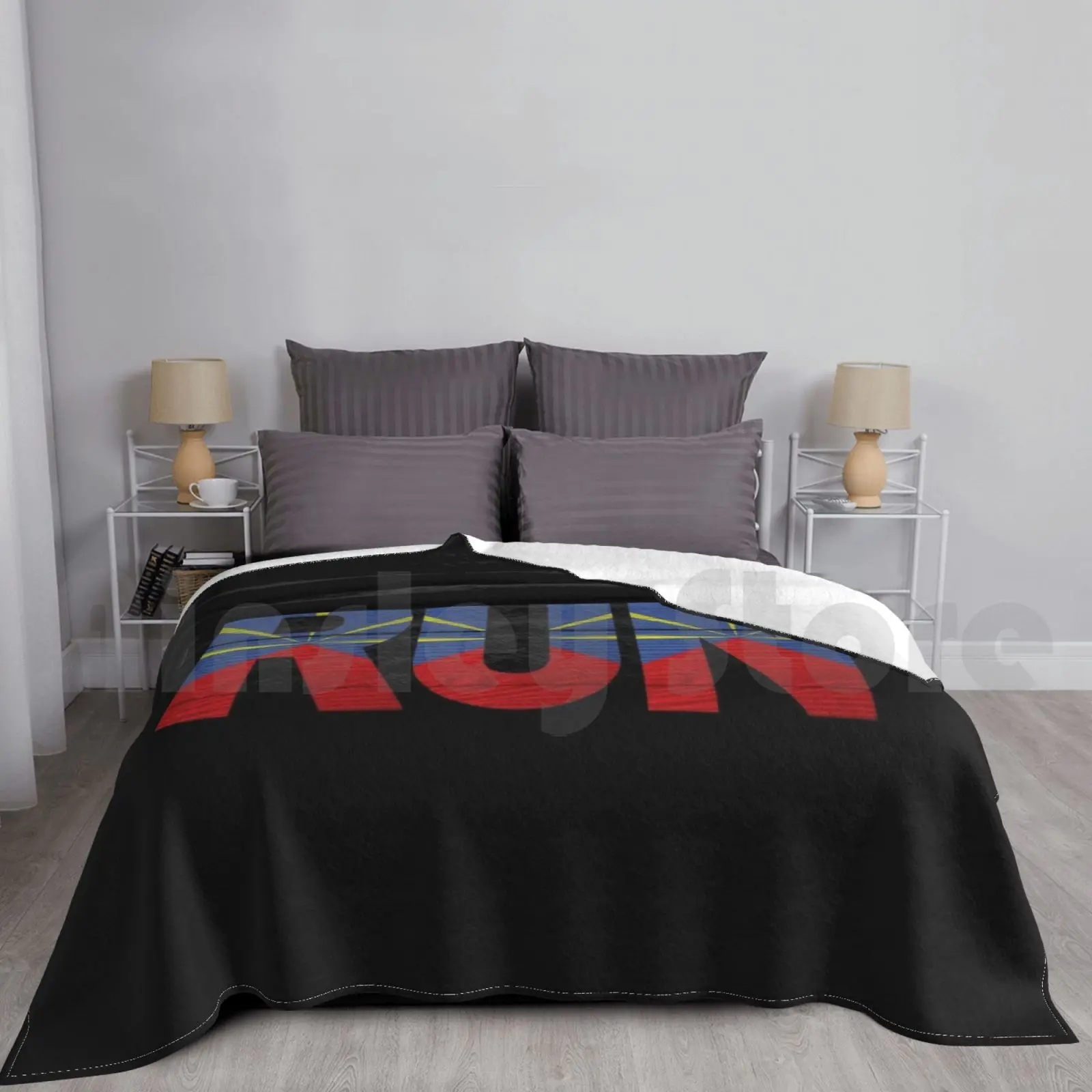 Run Reunion Island Flag Blanket Fashion Custom Reunion 974 Reunion Island Indian Ocean Mascareignes