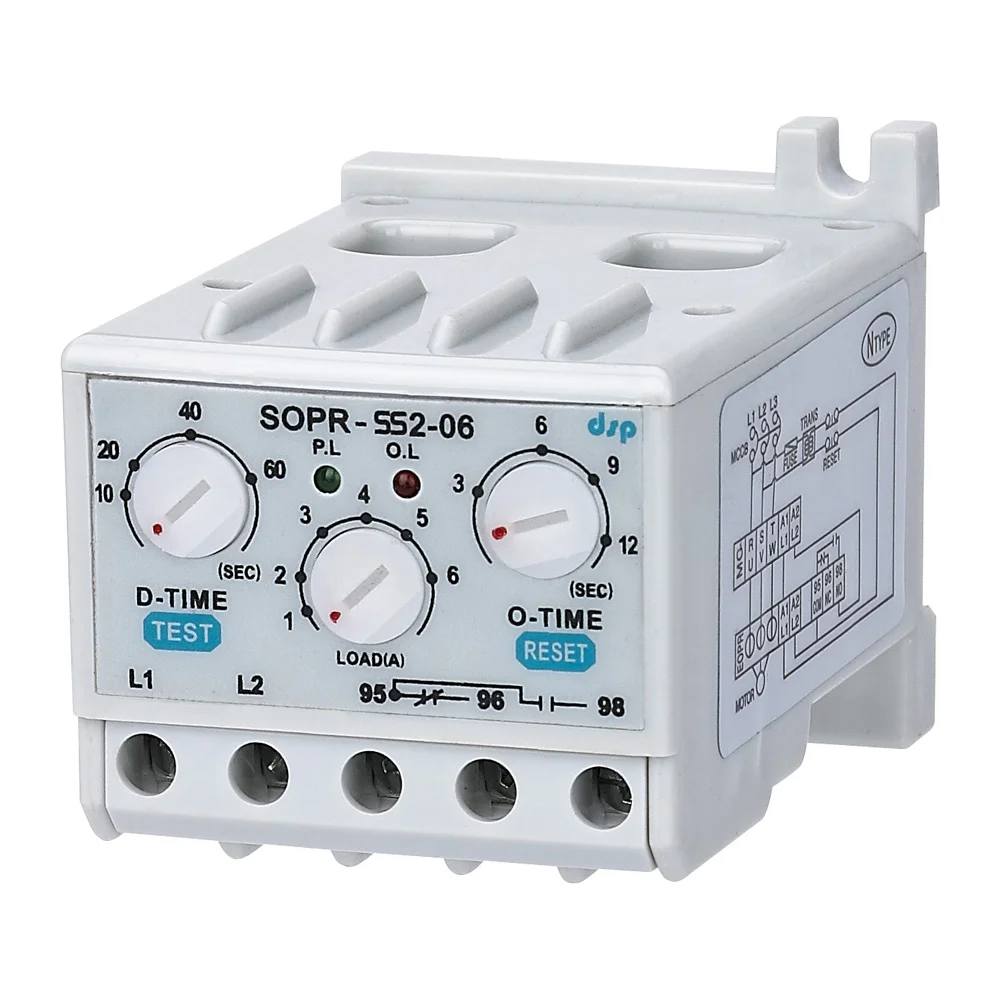 Samwha-Dsp SOPR-SS2-220 Electronic Overload Relay Motor Protector Thermal Overload Relay(Un:90~260VAC)