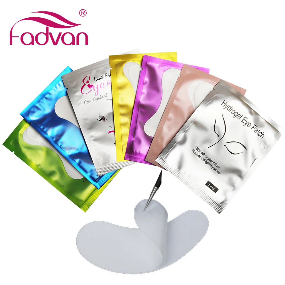 Fadvan Under Eye Pads for Professional Lash Building Lint Free Gel Paper Eyelash Patches 50/100 Pairs False Lashes Grafting Tool