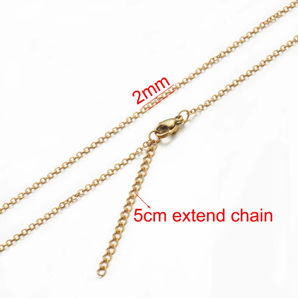 5pcs Stainless Steel Rolo Link Chain Necklace Set