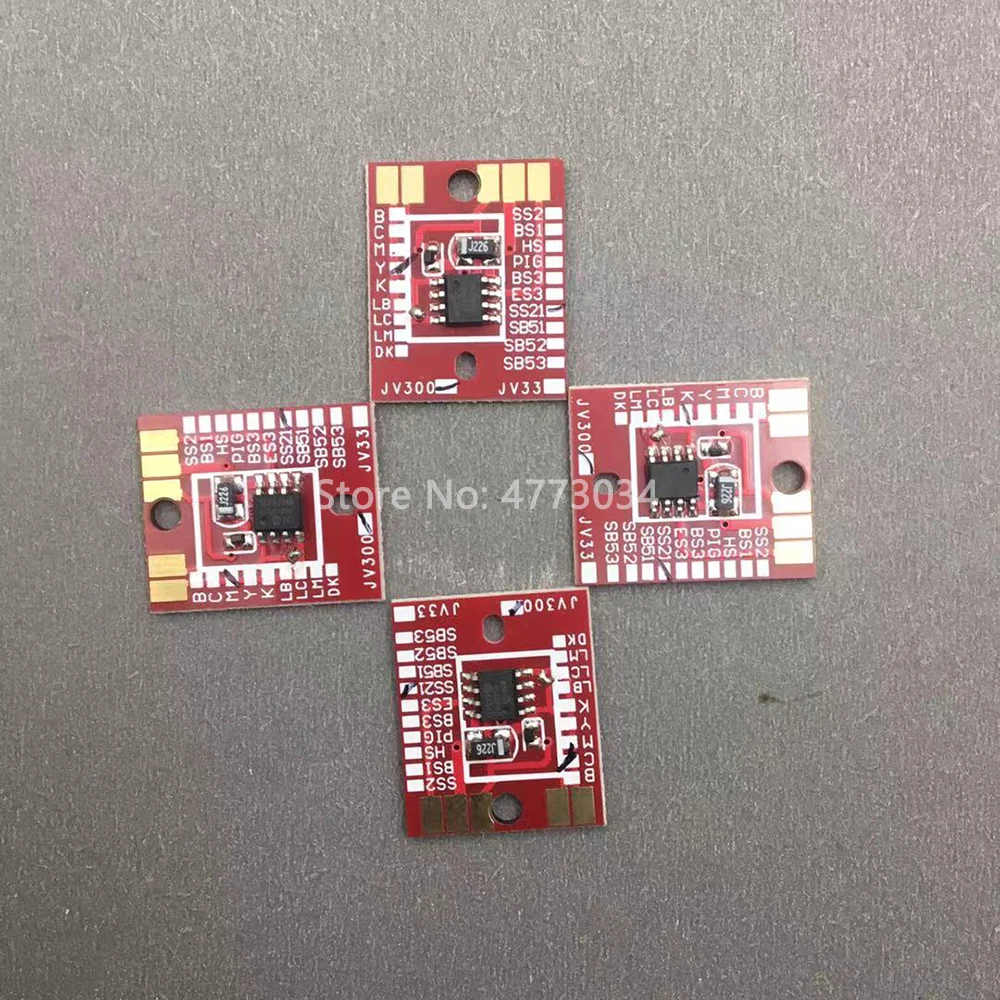 

4PCS C M Y K Permanent chip ink cartridge chips SS21 BS3 for Mimaki JV150 JV300 CJV150 CJV300 eco solvent plotter printer