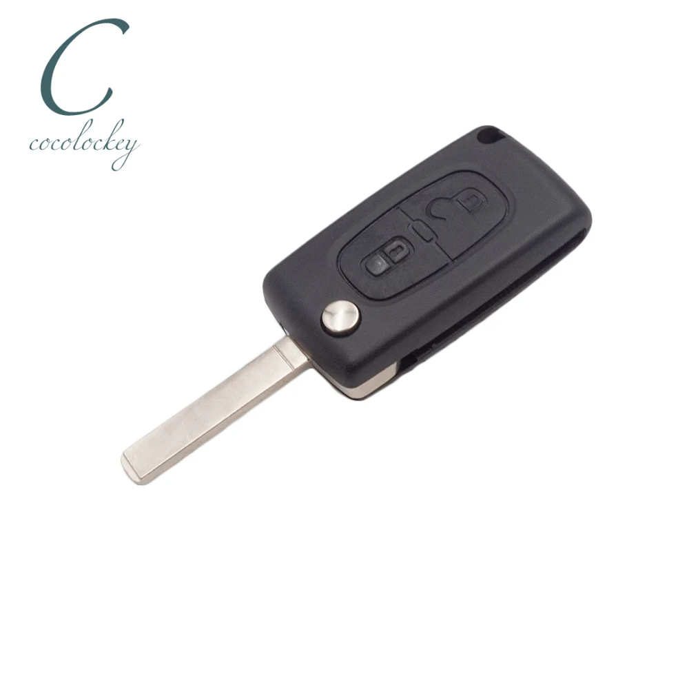 Cocolockey – couvercle de clé télécommande pliable pour Fiat, 2 boutons, pas de lame à rainure, pas de support de batterie, pièces de rechange