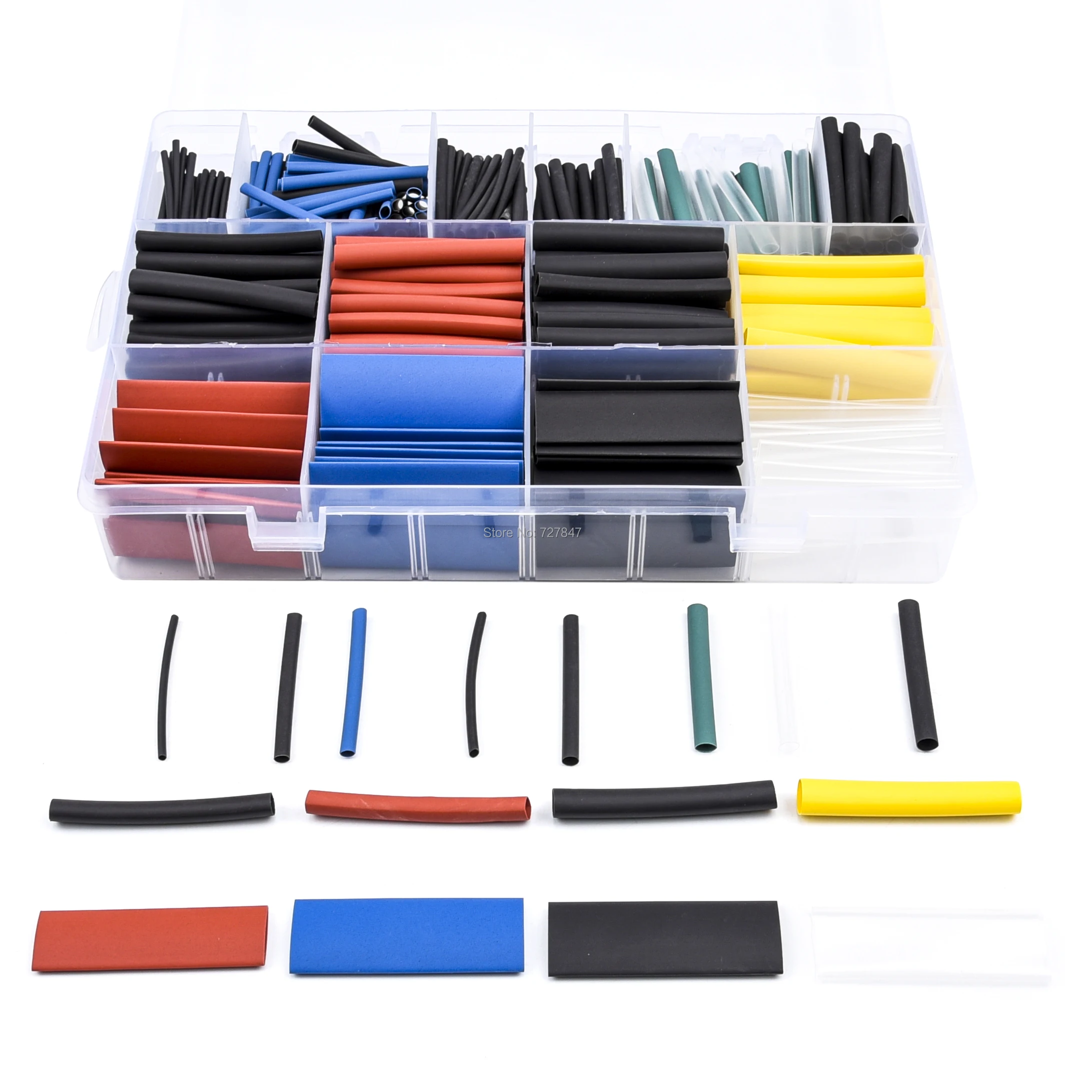 580pcs 2:1 Wrap Wire Cable Insulated Polyolefin Heat Shrink Tube Ratio Tubing Insulation Shrinkable Tubes for FPV ESC