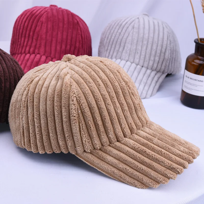 Corduroy Baseball Caps for Women Autumn Winter Hats for Women Snapback Hat Female Hip Hop Cap Gorras Bone Casquette Gorro