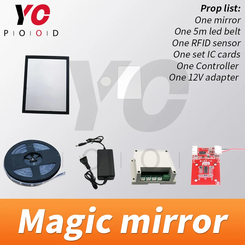 Escape room magic mirror IC card trigger escape game mirror mechanism for escape chamber room devices