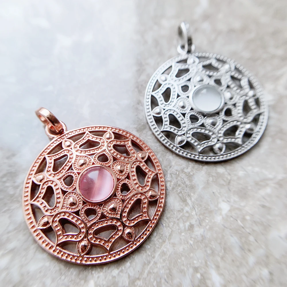 Anhänger Opal Lotus Marke 925 Sterling Silber Glam Schmuck Europa Stil Trendy Zubehör Seele Geschenk Für Frau – Detail 6