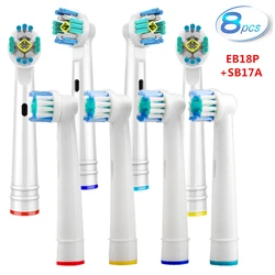 Boquillas de cepillo de dientes eléctrico de 8 Uds para Oral B 3D, cabezales blanqueadores Braun, venta al por mayor, envío directo