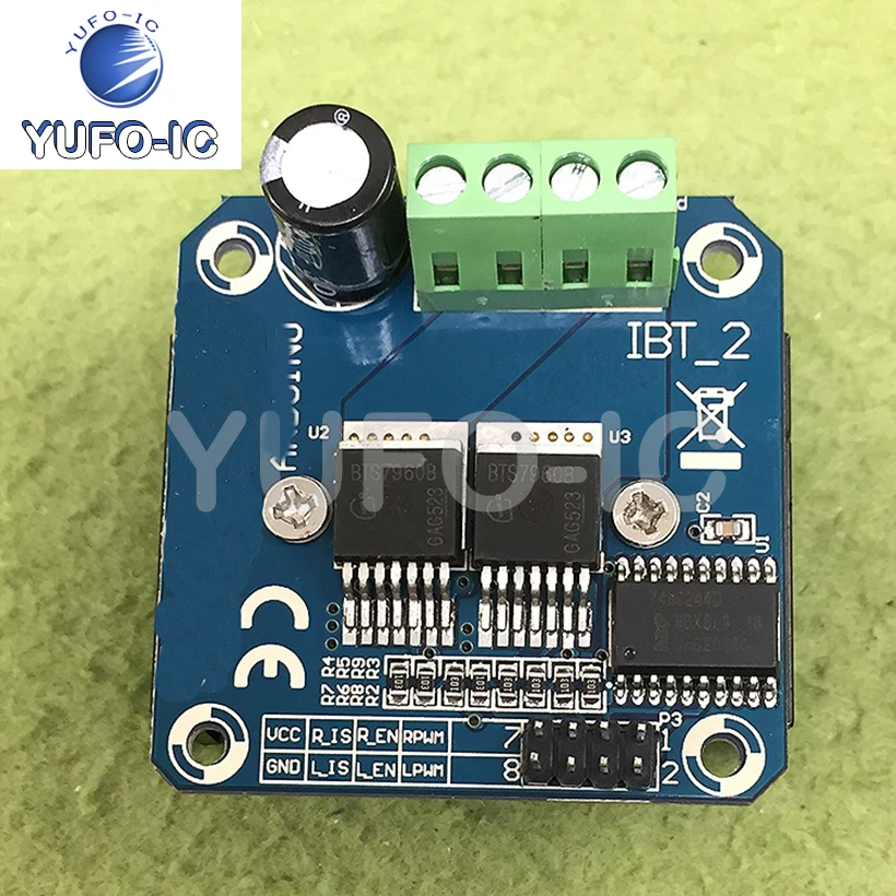 Free Ship 2pcs BTS7960 Intelligent Vehicle Motor Drive Module 43A Current Limiting Control Semiconductor Refrigeration Drive