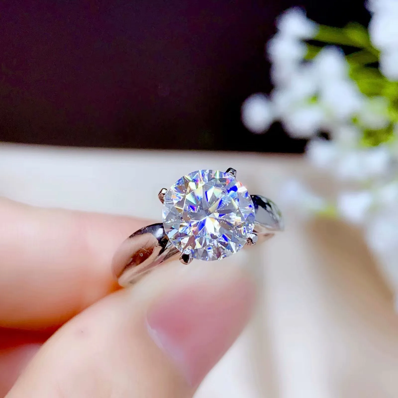 

Модное серебряное обручальное кольцо с муассанитом для женщин от 0,5ct до 3ct VVS1 класс D Цвет Муассанит кольцо подарок для жены