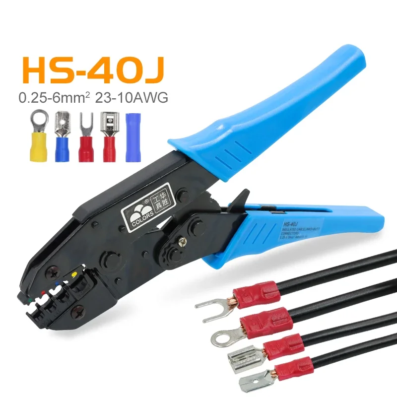 Crimping Pliers Clamp Tools Cap/coaxial Cable Terminals Kit 230mm HS-40J Multi Functional Carbon Steel Multifunctional