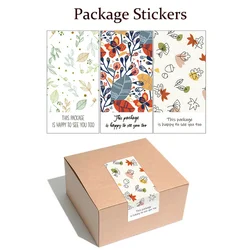 NEW green leaf rectangular Sticker gift box sealed adhesive coated paper label Reward stickers for Kids Encourage