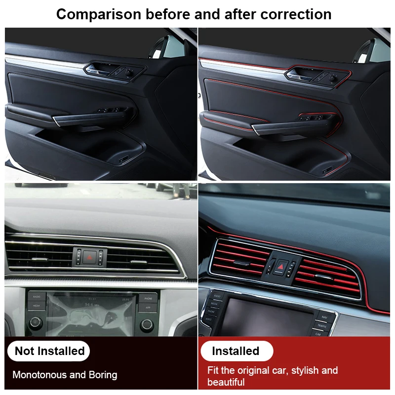 Car Central Control Door Decoration Dashboard Strip For Mitsubishi Asx Lancer 10 Outlander Pajero Sport 9 L200 Colt Carisma