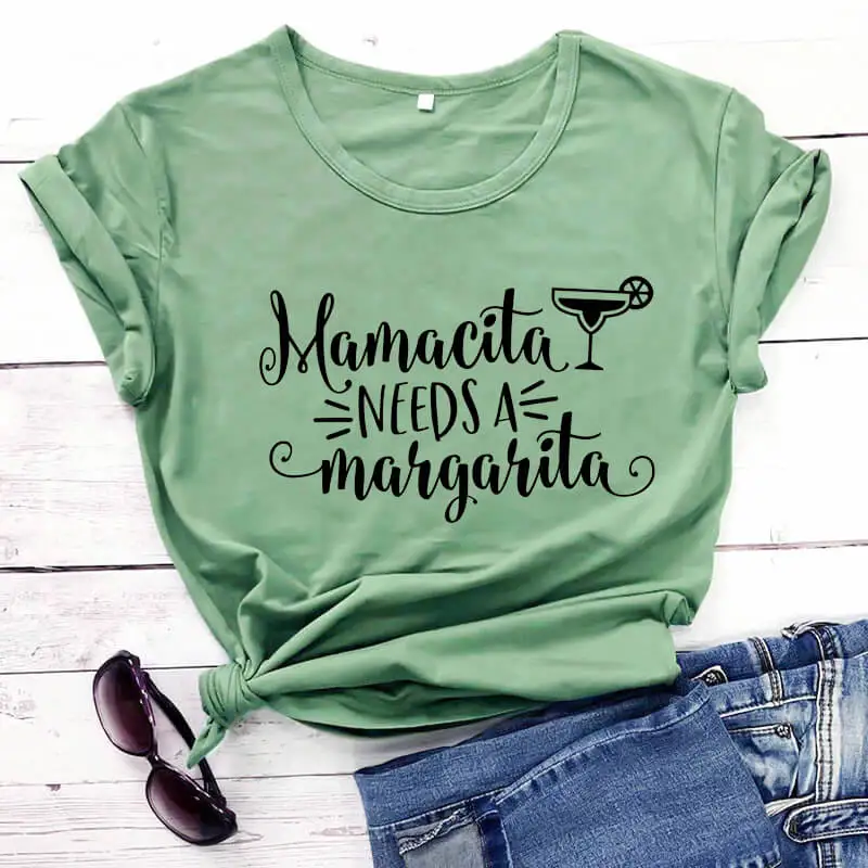 Mamacita ความต้องการ Margarita ตลกผู้หญิงเสื้อใหม่มาถึง 100% cotton Casual T shirt ของขวัญวันแม่ MOM Lift เสื้อ