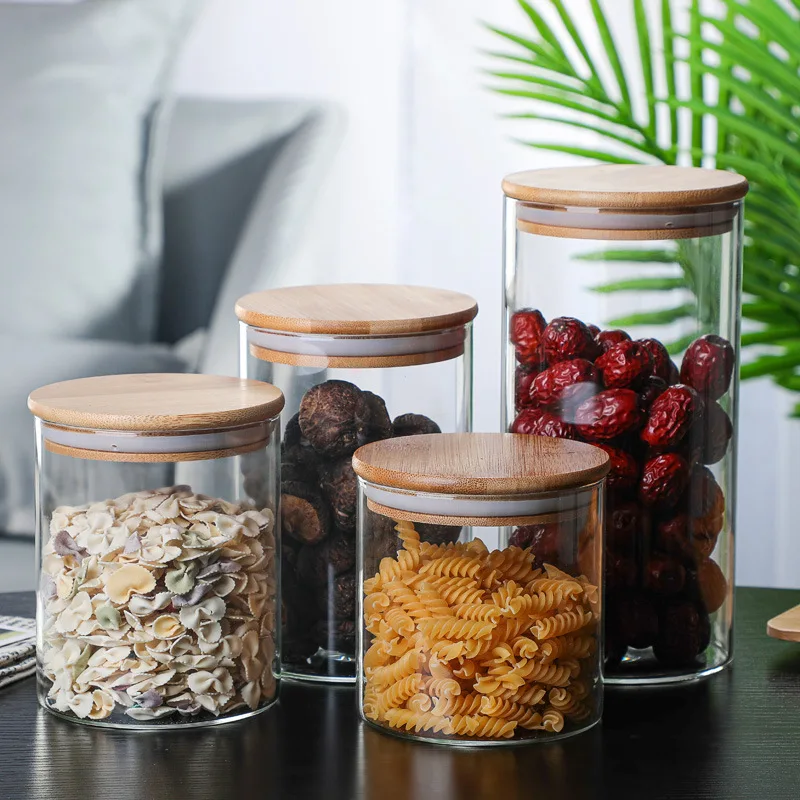 Creative Food Storage Glass Sealed Jar with Lid Bottle Kitchen Storage Jar Multigrain Storage Box Tea Can Storage Jar Bottle