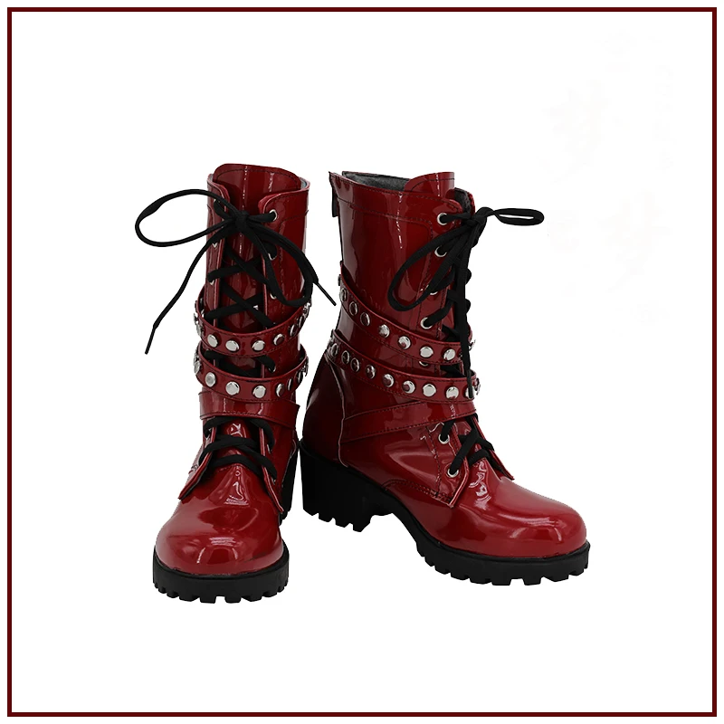 Hypnosis Mic Division Rap Battl DRB Jyushi Aimono Cosplay Shoes Boots Red Men Shoes Costume Accessories Halloween Party Shoes