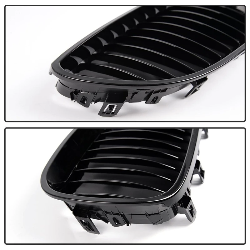 E60 Grill z przodu nerka Sport kratki kaptur maskownica do BMW E60 E61 serii 5 M5 525I 525Xi 528I 528Xi 530I 530Xi 2003-2009 (połysk Bla