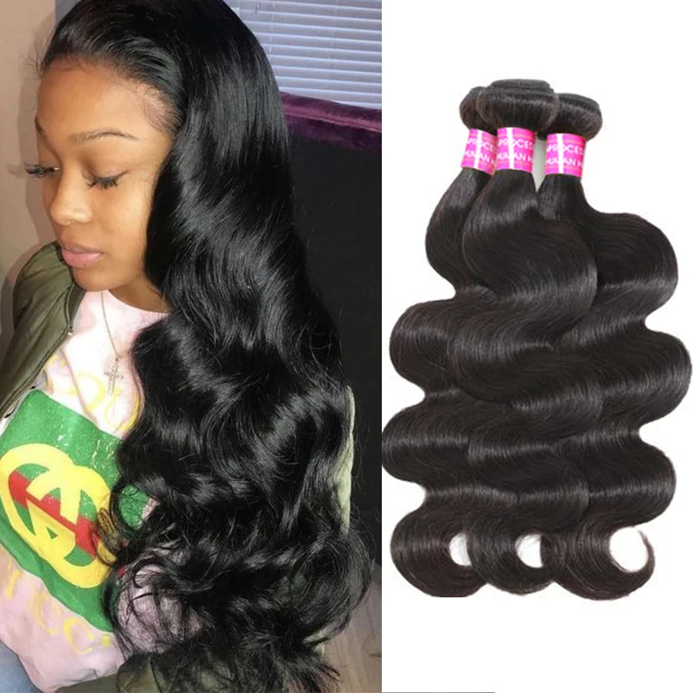 

Body Wave Bundles Hair Weaving Remy 10A 1/3/4 Bundle Deals Weave Double Weft Weave 28 30 inches Wavy Branzilian Hair Bundles