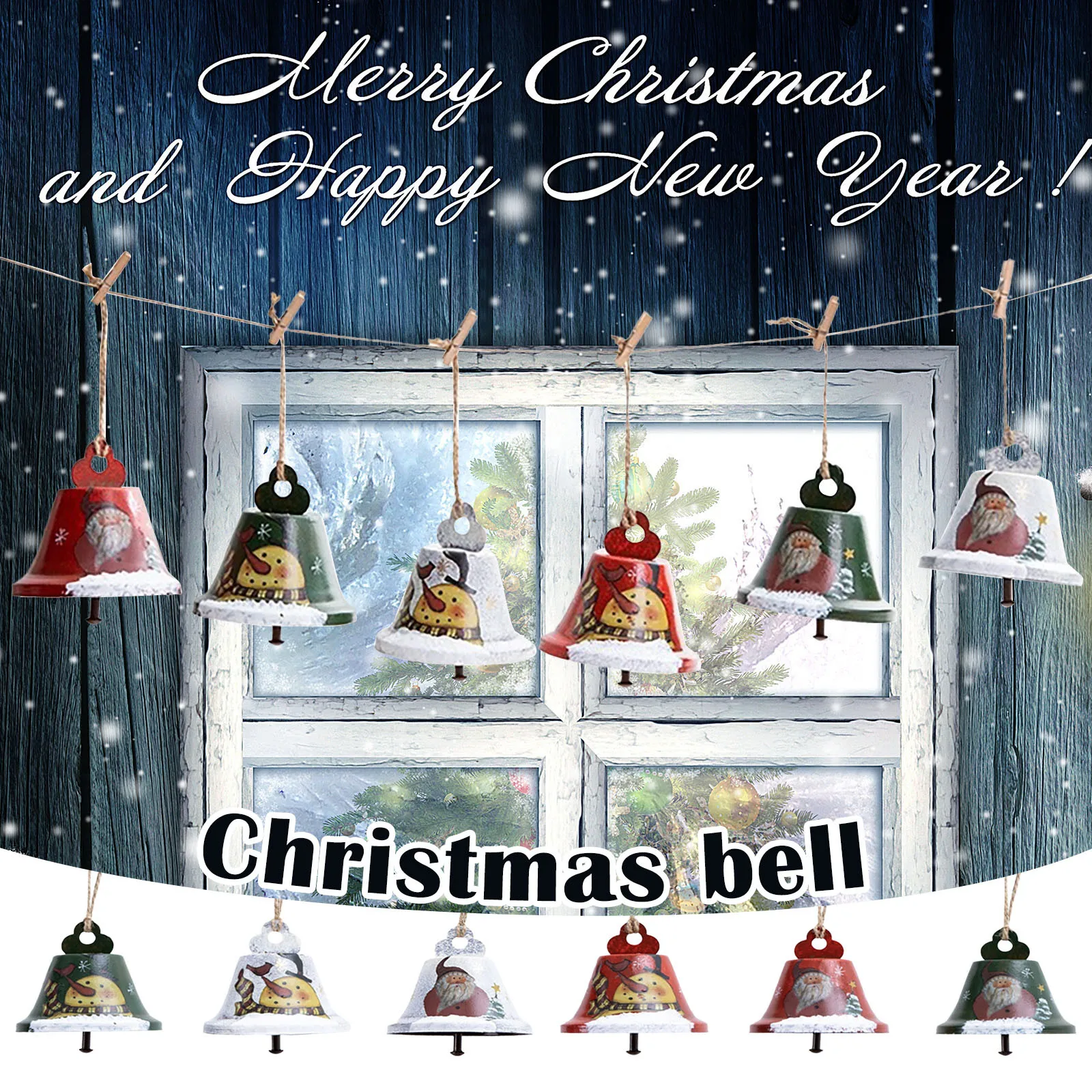 Christmas Decoration Pendant Creative Hanging New Numb Rope Doll Old Man Snowman Bell  New Year 2022 Ornaments Navidad#25