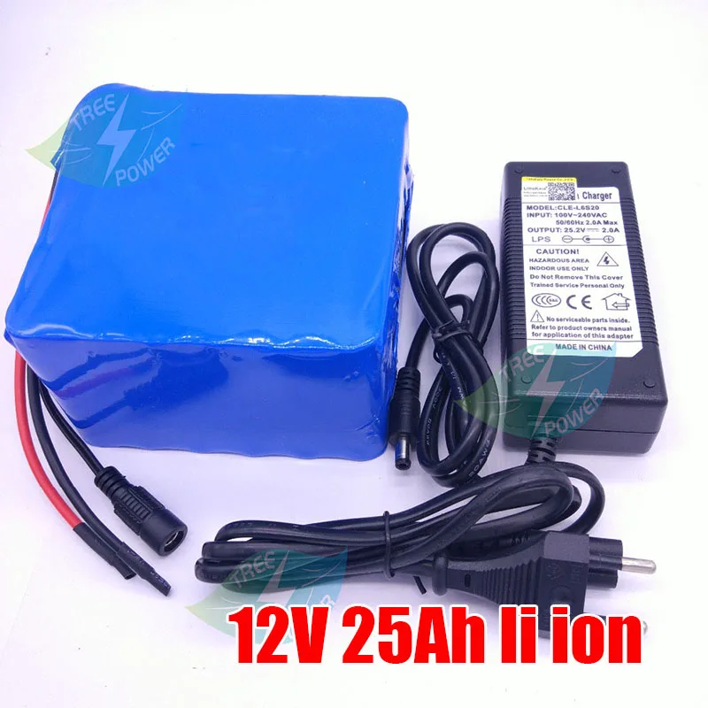 12v 25Ah battery 12v 25ah lithium ion battery pack for UPS Golf trolly 12v inverter motor Portable DC power boat tool +charger