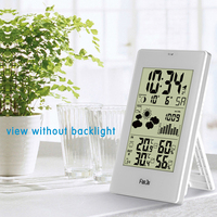 FanJu Thermometer Hygrometer Barometer Indoor Outdoor Wireless Weather Station Alarm Clock Weather Forecaster Station Wireless