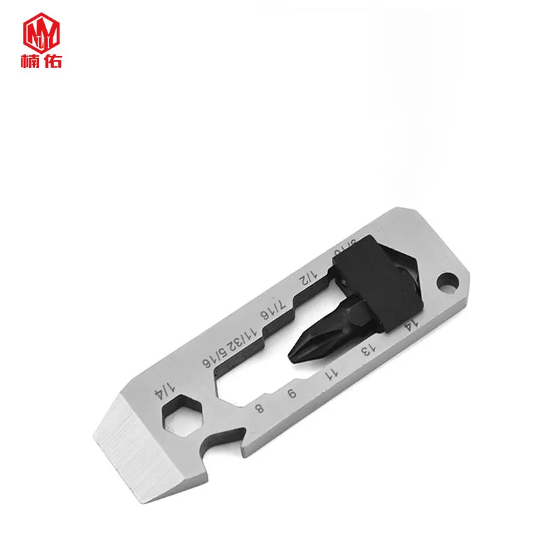 1PC Portable Keychain Tool Pendant Stainless Steel EDC Multitool Wrench Screwdriver Opener Gadgets Outdoor Camping Equipment