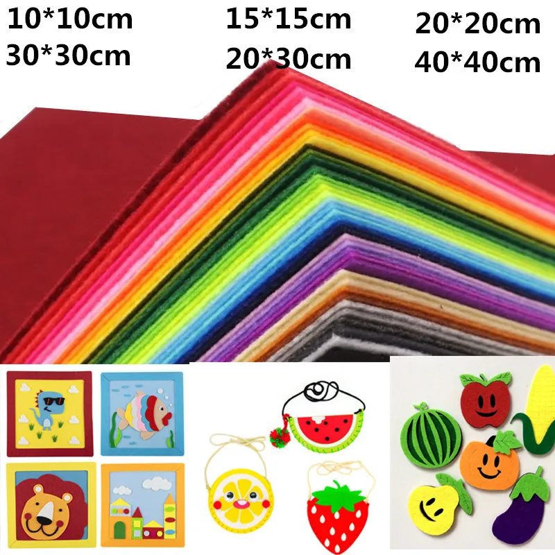 

40Pcs Non woven Needlework Felt Fabric Home Decoration Patchwork Cloth Bundle For Kids Scrapbooking Doll Sewing Crafts DIY Toys