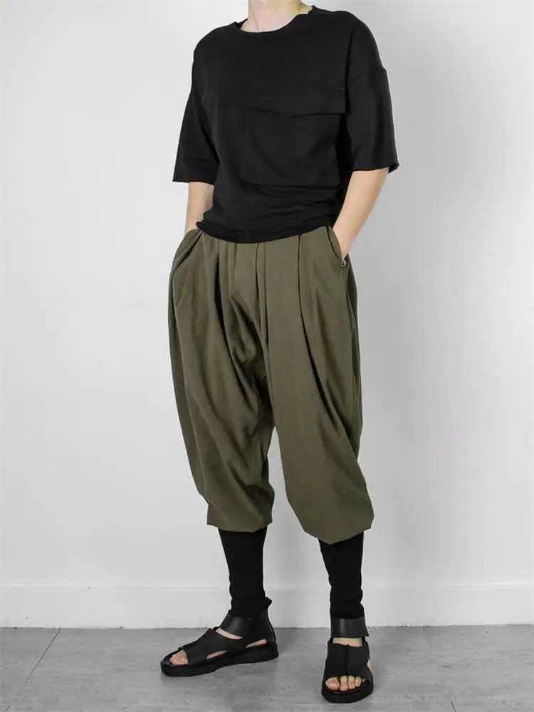 

Men's new minimalist Japanese Mosaic yamamoto wind pants rib bag calf loose Harlan pants