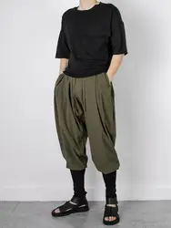 Men's new minimalist Japanese Mosaic yamamoto wind pants rib bag calf loose Harlan pants