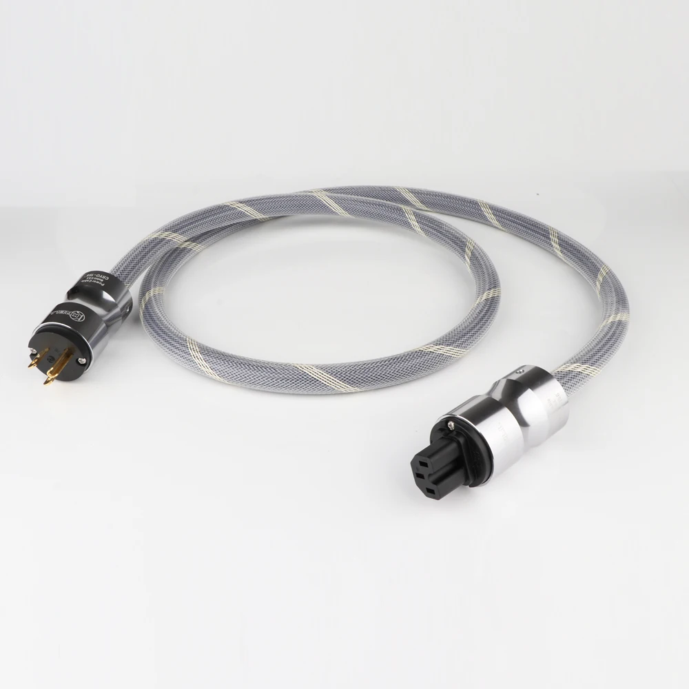 Hi end 7n cobre schuko cabo de alimentação p089eg banhado a ouro ue/eua plug cabo de alimentação de alta fidelidade para dvd cd amp linha de alimentação
