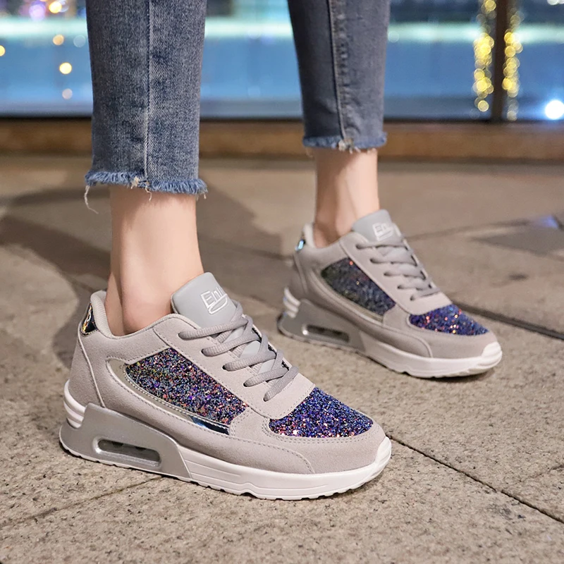 Women Sneakers On The Platform Sequins High Women\'s Shoes Tenis Feminino Light Non-slip Chaussures Femme Zapatos De Mujer