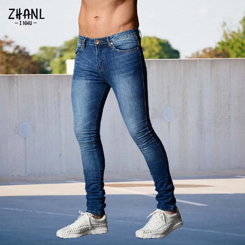 Blue Mens Jeans Stretch Skinny Denim Pants Men Fashion Casual Slim Fit Denim Trouser Black Male Streetwear jean homme