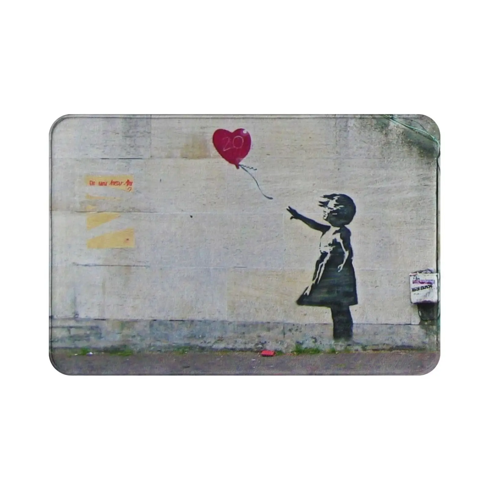 Banksy Girl Heart Balloon Carpet Mat Rug Cushion Soft Non-Slip Girls Balloon Banksy Street Art Graffiti Artist Vandal