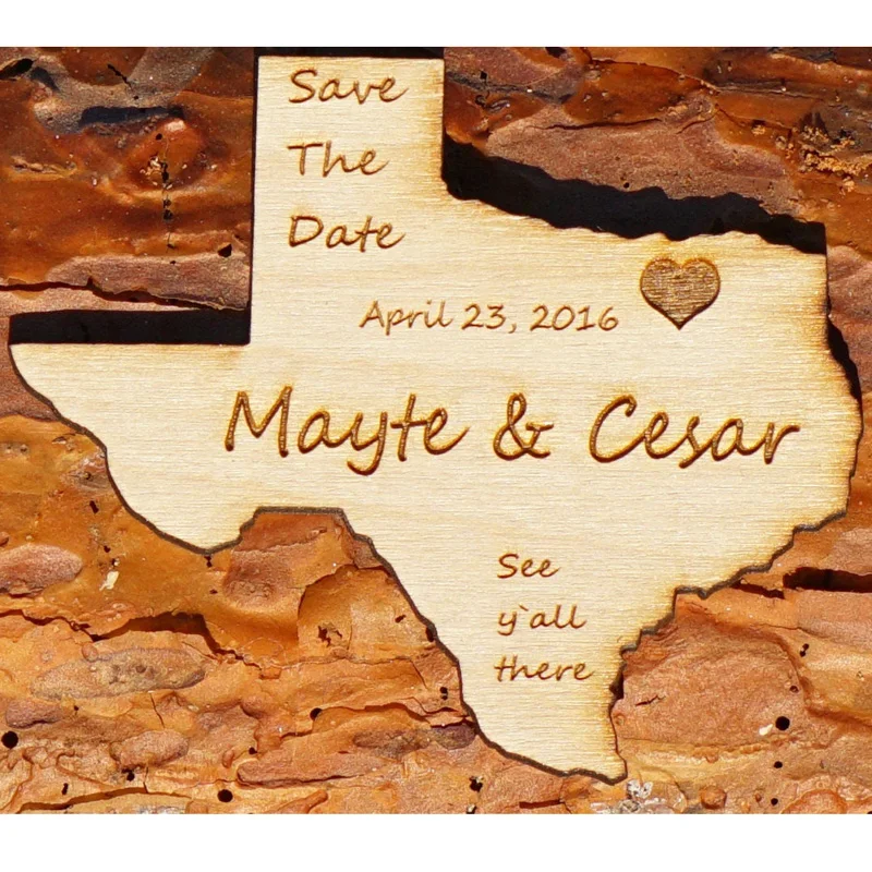 Custom Wedding Magnet Rustic Save the Date Magnets,Country Map, Wedding Favors, Wedding Supplies,Laser Engraved Wooden Invitaion