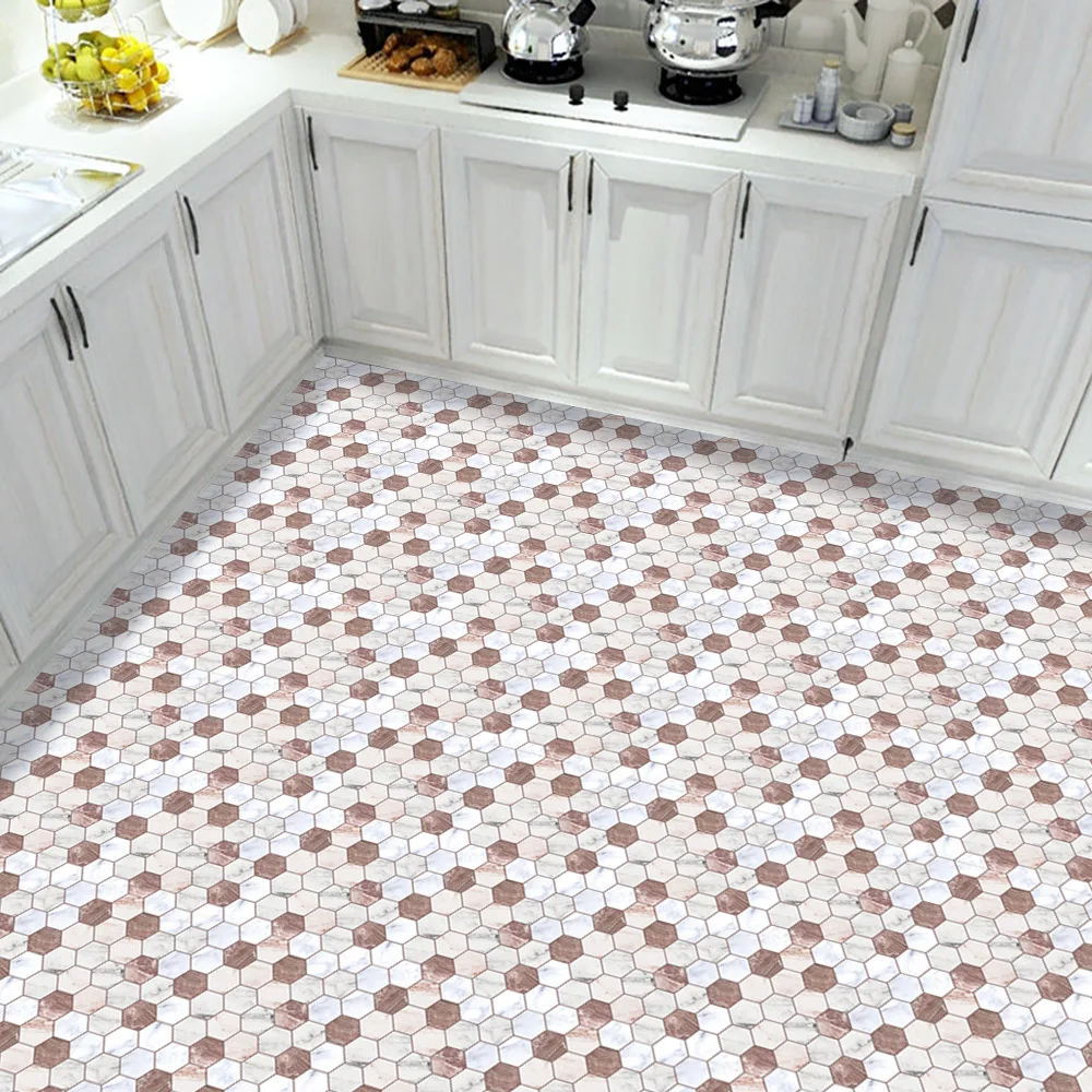 Hexagon Mosaic Tile Stickers Wall Decoration For Kitchen Bathroom Floor Room Drcot Self-adhesive Waterpoof Vinyl Wall Stickers