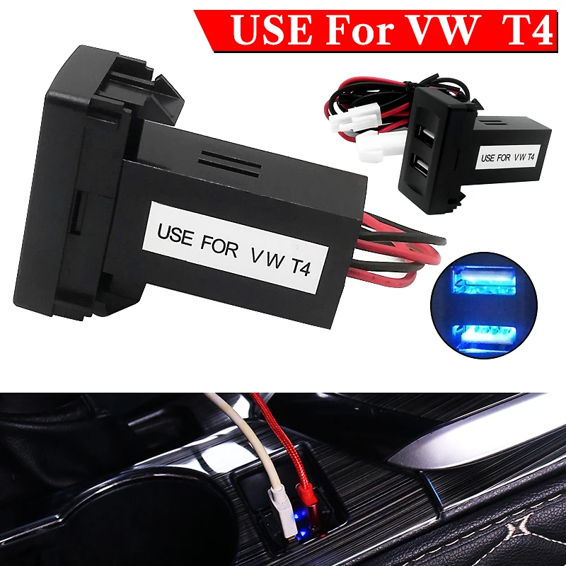 

Car Charger Special Dual USB Auto Car Charger Vehicle Power Inverter Converter Adapter Transporter for Volkswagen for VW T4