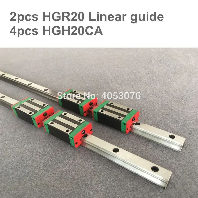 

Free shipping 2pcs HGR20 200 300 400 500 600 700 800 900 1000 1100mm Linear rail and 4pcs HGH20CA or HGW20CA blocks CNC parts