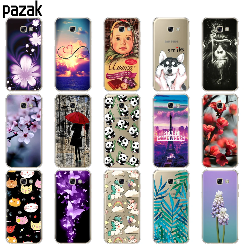 Silicone case For Samsung Galaxy A3 2017 Case A320 A320F Soft TPU Painting Back cover FOR Samsung A3 2017 clear Protective Coque