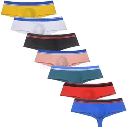 Homem de algodão cheeky boxer briefs underwear troncos brasil bikini bottoms calcinha masculina skimpy bolsa shorts