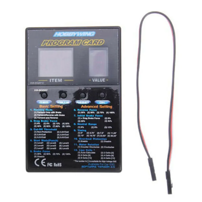 Original Hobbywing ESC program card for RC car XERUN /EZRUN/QUICRUN series speed controller